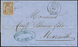 Let BUREAUX FRANCAIS A L'ETRANGER - N°69 Obl. Càd TUNIS TUNISIE 8/5/77 S. LAC, TTB - 1849-1876: Classic Period