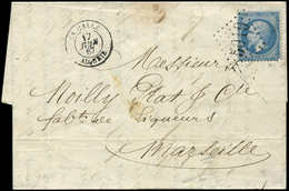 Let LETTRES ET OBLITERATIONS D'ALGERIE - N°22 Obl. GC 5019 S. LAC, Càd LA CALLE 17/6/67, TB - 1849-1876: Classic Period