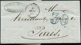 Let LETTRES ET OBLITERATIONS D'ALGERIE - Càd PHILIPPEVILLE ALGERIE 27/1/56 S. LAC, Taxe 30 Bleue Double Trait, TB - 1849-1876: Classic Period
