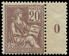 ** EMISSIONS DU XXème SIECLE - 113   Mouchon, 20c. Brun-lilas, Mill.0, Bien Centré, TB - Unused Stamps