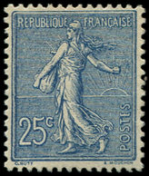 ** EMISSIONS DU XXème SIECLE - 132   Semeuse Lignée, 25c. Bleu, Très Bon Centrage, TB - Unused Stamps