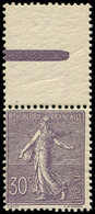 ** EMISSIONS DU XXème SIECLE - 133a  Semeuse Lignée, 30c. Violet Foncé, Bdf Inter-galvano, Frais Et TB - Unused Stamps