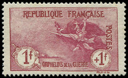 ** EMISSIONS DU XXème SIECLE - 154   1ère Série Orphelins,  1f. + 1f. Carmin, Bon Centrage, TTB. C - Unused Stamps