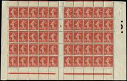 ** TIMBRES EN FEUILLES - 112   Mouchon, 10c. Rose, PANNEAU De 50 Mill.0, Un Ex. *, 3 Ex. Amorce De Découpe, Ch. De Conso - Full Sheets