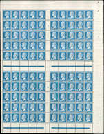 ** TIMBRES EN FEUILLES - 177   Pasteur, 75c. Bleu, PANNEAU De 100 Mill.4, TB - Hojas Completas