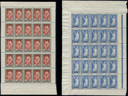 ** TIMBRES EN FEUILLES - 185/86 J.O De 1924, 30c. Et 50c., PANNEAUX De 25, TB - Hojas Completas