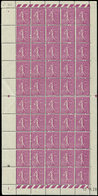 ** TIMBRES EN FEUILLES - 202   Semeuse Lignée, 75c. Lilas, PANNEAU De 50 CD 15/11/26, TB - Hojas Completas