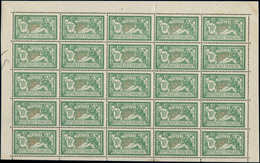 ** TIMBRES EN FEUILLES - 207   Merson, 10f. Vert Et Rouge, PANNEAU De 25 Avec Bords, TB - Full Sheets