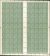 ** TIMBRES EN FEUILLES - 234   Semeuse Lignée, 65c. Olive, FEUILLE De 100 (pliée) CD 25/11/26, TB - Full Sheets