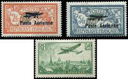 * POSTE AERIENNE - 1/2 2f. Et 5f, Salon De Marseille Et N°14 50f. Vert-jaune, TB - 1927-1959 Mint/hinged