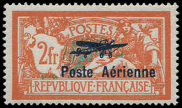 * POSTE AERIENNE - 1a  2f. Orange Et Vert, ECUSSON BRISE, Très Bon Centrage, TTB. Br - 1927-1959 Mint/hinged