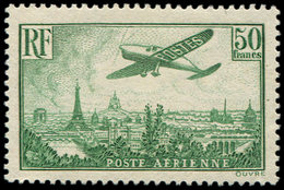 * POSTE AERIENNE - 14  50f. Vert-jaune, Ch. Légère, TB - 1927-1959 Mint/hinged