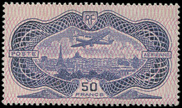 ** POSTE AERIENNE - 15b 50f. Burelage Renversé, TB - 1927-1959 Mint/hinged