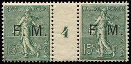 ** FRANCHISE MILITAIRE - 3    15c. Vert-olive, PAIRE Mill.4, TB - Military Postage Stamps