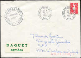 Let FRANCHISE MILITAIRE - 13A Daguet Armées Sur Env. Affie N°2616 Obl. BUREAU POSTAL MILITAIRE/640 23/3/91, Cachet Des F - Sellos De Franquicias Militares