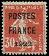 (*) PREOBLITERES - 38  30c. Rouge, POSTES FRANCE 1922, TB - 1893-1947