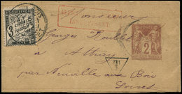 Let TAXE - 12   3c. Noir Obl. Càd NEUVILLE AUX BOIS 5/9/91 S. Bande Entier 2c. Sage, Griffe "affrt Insuff.", TB - 1859-1959 Used