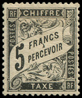 * TAXE - 24   5f. Noir, Bien Centré, Rare Dans Cette Qualité, TB. S Et Br - 1859-1959 Used