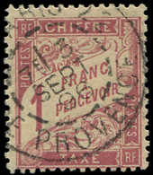 TAXE - 39   1f. Rose Sur Paille, Obl., TB. Br - 1859-1959 Usados