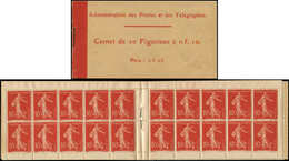 CARNETS (N°Cérès Jusqu'en1964) - 3    Semeuse Chiffres Maigres, 10c. Rouge, N°135B, T III, Couv. Postale Prix 2f.05., TB - Other & Unclassified