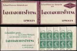 CARNETS (N°Cérès Jusqu'en1964) - 6    Semeuse Chiffres Maigres, 10c. Vert, N°188, PHENA TB - Other & Unclassified