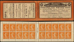 CARNETS (N°Cérès Jusqu'en1964) - 17   Semeuse Camée,  5c. Orange, N°158A, T IIA, S. 5, POLICE PRIVEE, TB - Other & Unclassified