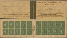 CARNETS (N°Cérès Jusqu'en1964) - 70   Semeuse Lignée, 15c. Vert Olive, N°130D, T V, Inscriptions Sur Les 4 Pages, Adh. D - Other & Unclassified