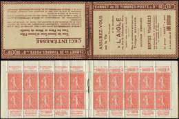 CARNETS (N°Cérès Jusqu'en1964) - 108  Semeuse Lignée, 50c. Rouge, N°199B, T IIB, S. 147-N, L'AIGLE, Superbe - Other & Unclassified