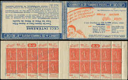 CARNETS (N°Cérès Jusqu'en1964) - 127  Semeuse Lignée, 50c. Rouge, N°199D, T IV, S. 196, NESTLE, TTB - Otros & Sin Clasificación