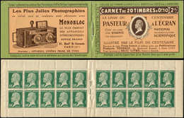 CARNETS (N°Cérès Jusqu'en1964) - 139  Pasteur, 10c. Vert, N°170, S. 28, PASTEUR A L'ECRAN, TB - Otros & Sin Clasificación