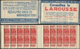 CARNETS (N°Cérès Jusqu'en1964) - 163  Fachi, 50c. Rouge, N°272A, T II, S. 215, LAROUSSE, TTB - Otros & Sin Clasificación