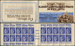 CARNETS (N°Cérès Jusqu'en1964) - 241  Paix, 65c. Bleu, N°365A, T II, S. 19-1, GUEULES CASSEES (bleu), N°65339 Daté 29/10 - Otros & Sin Clasificación