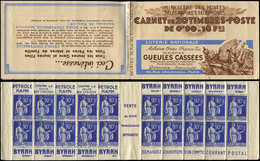 CARNETS (N°Cérès Jusqu'en1964) - 246  Paix, 90c. Bleu, N°368, T I, S. 51, GUEULES CASSEES (bleu), Petit Pli En Couv. 4, - Otros & Sin Clasificación