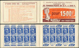 CARNETS (N°Cérès Jusqu'en1964) - 267  Gandon, 15f. Bleu, N°886, T I, S. 11, ROTARY, TB - Otros & Sin Clasificación