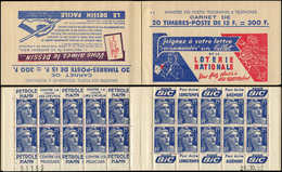 CARNETS (N°Cérès Jusqu'en1964) - 271  Gandon, 15f. Bleu, N°886, T I, S. 4, LOTERIE NATIONALE, N°51152, Daté 20/10/52, Ra - Otros & Sin Clasificación