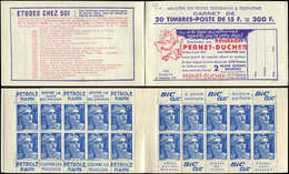 CARNETS (N°Cérès Jusqu'en1964) - 272  Gandon, 15f. Bleu, N°886, T I, S. 13, PERNET-DUCHER 208 GP, TB - Otros & Sin Clasificación