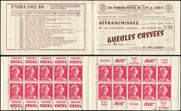 CARNETS (N°Cérès Jusqu'en1964) - 284  Muller, 15f. Rose, N°1011, S. 4-56, GUEULES CASSEES, N°25781 Et Daté 6/4/56, TB - Otros & Sin Clasificación