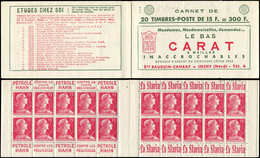 CARNETS (N°Cérès Jusqu'en1964) - 301  Muller, 15f. Rose, N°1011, S. 13-56, CARAT, N° Et Date Tronqués, TB - Other & Unclassified