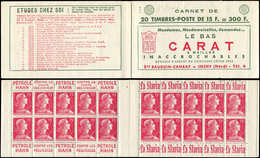 CARNETS (N°Cérès Jusqu'en1964) - 301  Muller, 15f. Rose, N°1011, S. 13-56, CARAT, N° Et Date Tronqués, TB - Otros & Sin Clasificación