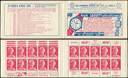 CARNETS (N°Cérès Jusqu'en1964) - 310  Muller, 15f. Rose, N°1011, S. 6-56, HORLOGERIE DU DOUBS, N° Et Date (24/5/56) Tron - Otros & Sin Clasificación