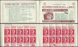 CARNETS (N°Cérès Jusqu'en1964) - 313  Muller, 15f. Rose, N°1011, S. 8-56, HORLOGERIE DU DOUBS-AJAX, N°37027 Daté 31/7/56 - Other & Unclassified