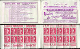 CARNETS (N°Cérès Jusqu'en1964) - 315  Muller, 15f. Rose, N°1011, S. 6-57, SOCIETE GENERALE, Superbe - Other & Unclassified