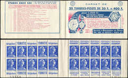 CARNETS (N°Cérès Jusqu'en1964) - 334  Muller, 20f. Bleu, N°1011B, T I, S. 16-58, HORLOGERIE DU DOUBS, N°13560 Et Date 11 - Other & Unclassified