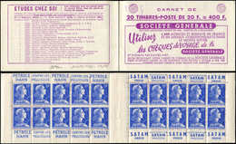CARNETS (N°Cérès Jusqu'en1964) - 340  Muller, 20f. Bleu, N°1011B, T I, S. 14-57, SOCIETE GENERALE, TTB - Other & Unclassified