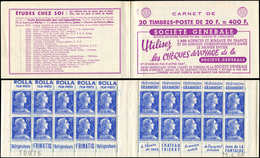 CARNETS (N°Cérès Jusqu'en1964) - 342  Muller, 20f. Bleu, N°1011B, T I, S. 7-58, SOCIETE GENERALE, N°10075, Daté 25/4/58, - Otros & Sin Clasificación