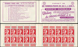 CARNETS (N°Cérès Jusqu'en1964) - 361  Muller, 25f. Rouge, N°1011C, T I, S. 2-59, SOCIETE GENERALE, N°20830, Daté 6/2/59, - Other & Unclassified
