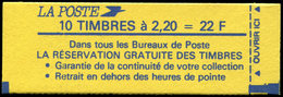 CARNETS (N°Cérès Jusqu'en1964) - 2376-C11c  Liberté, 2,20 Rouge, Timbres NON Imprimés, TB - Otros & Sin Clasificación