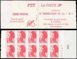 CARNETS (N°Cérès Jusqu'en1964) - 2427-C1    Liberté, 2,20 Rouge, Papier "vergé-batonné", R, TB - Otros & Sin Clasificación