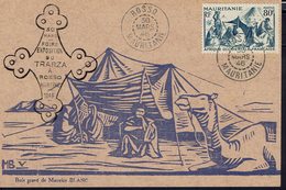 MAURITANIE - Timbre 80 Ct. Sur Carte Illustrée "Foire Exposition Du Trarza à Rosso - Cachets Rosso 30 Mars 1946 - TB - - Brieven En Documenten