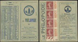 CARNETS Privées - Carnets Privés P17b : Semeuse Camée, 15c. Brun-lilas, N°189, LE PHILOPODE 1875 1er Semestre 1929, TB - Otros & Sin Clasificación